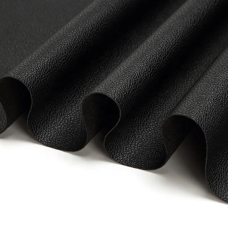Waterproof Black Textured Litchi-Embossed PU Artificial Leather For Bags & Sofas best